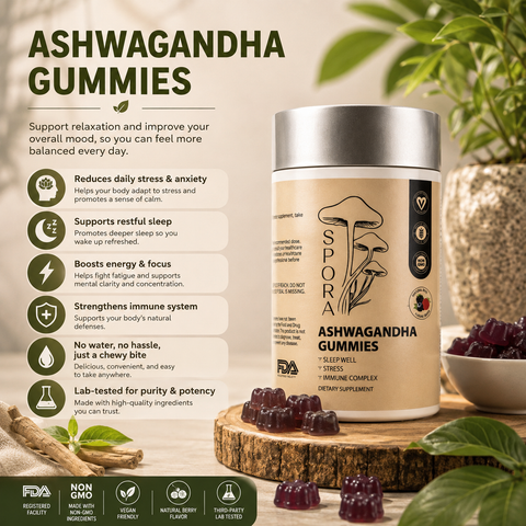 Spora Organic Ashwagandha Gummies with Ashwagandha Extract