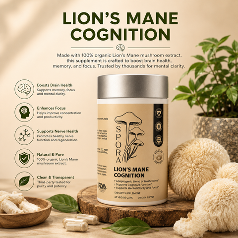 Spora Organic Lion's Mane Capsules included in wellness bundle