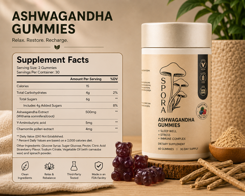 Spora Ashwagandha Gummies Supplement Facts